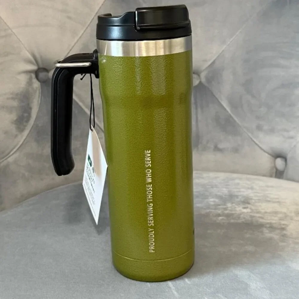 Stanley + Starbucks Military Green Stainless Steel Tumbler, 20 Fl Oz NWT - Picture 3 of 6